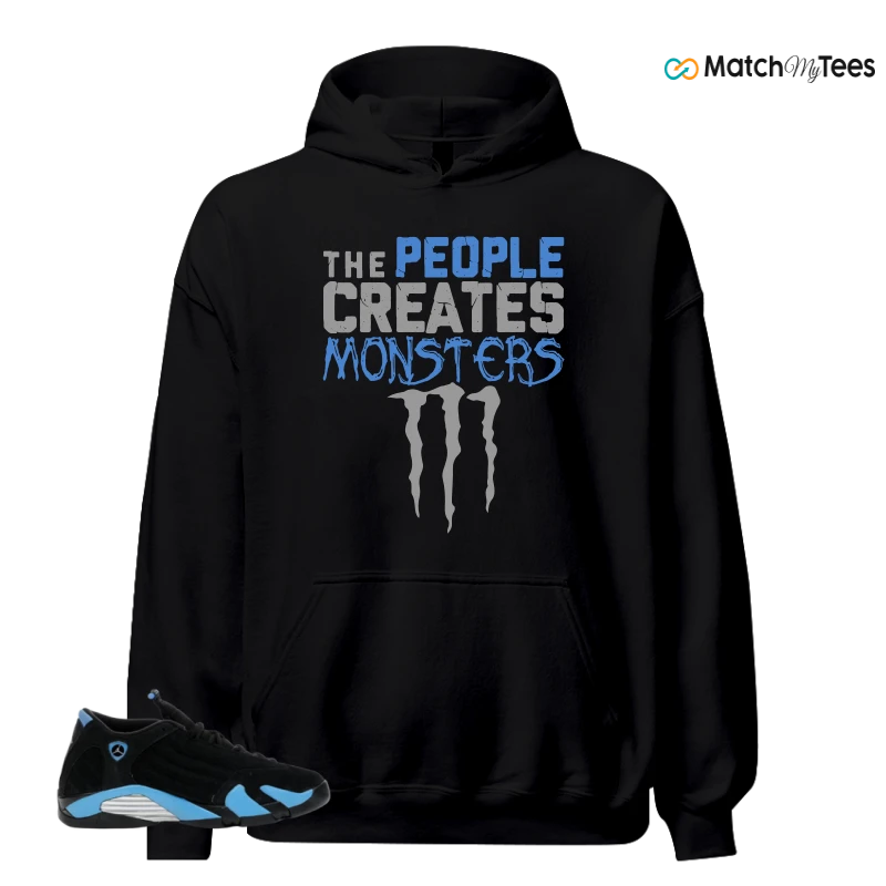 NIKE AIR JORDAN 14 RETRO BLACK UNIVERSITY BLUE (2026) (GS) SNEAKER Matching Tees hoodie