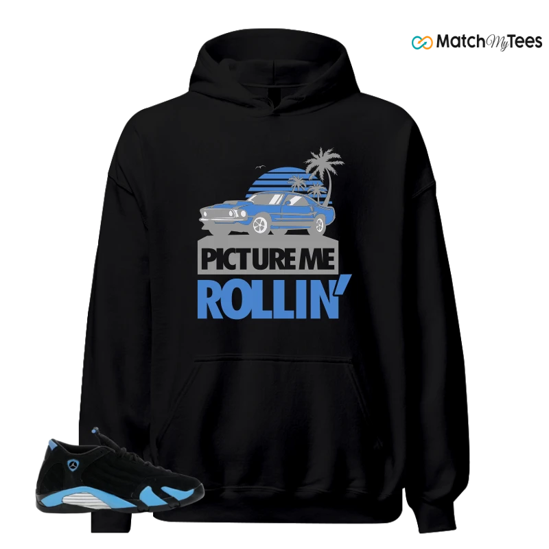 NIKE AIR JORDAN 14 RETRO BLACK UNIVERSITY BLUE (2026) (GS) SNEAKER Matching Tees hoodie