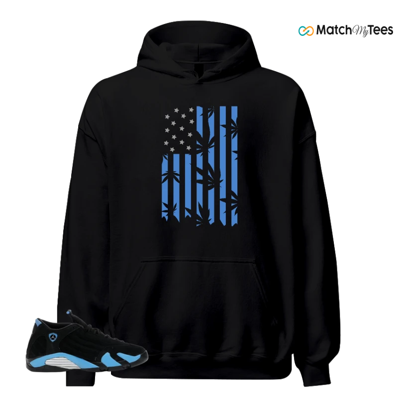 NIKE AIR JORDAN 14 RETRO BLACK UNIVERSITY BLUE (2026) (GS) SNEAKER Matching Tees hoodie