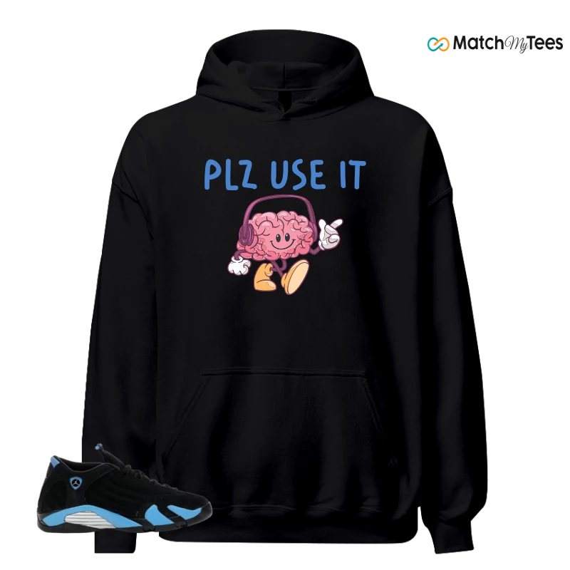 NIKE AIR JORDAN 14 RETRO BLACK UNIVERSITY BLUE (2026) (GS) SNEAKER Matching Tees hoodie