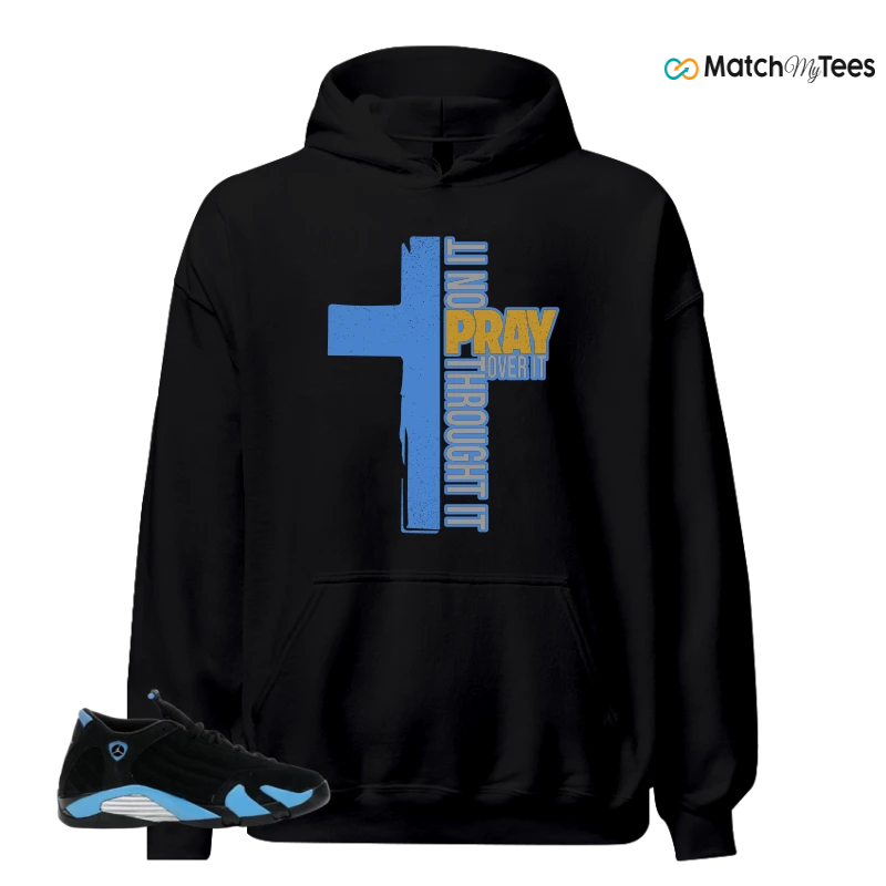 NIKE AIR JORDAN 14 RETRO BLACK UNIVERSITY BLUE (2026) (GS) SNEAKER Matching Tees hoodie
