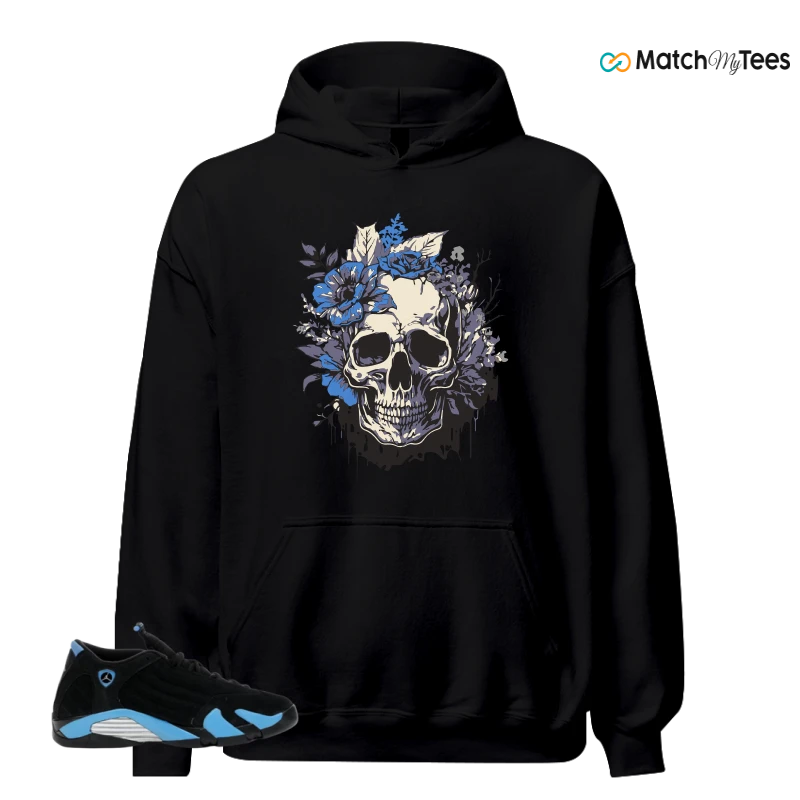 NIKE AIR JORDAN 14 RETRO BLACK UNIVERSITY BLUE (2026) (GS) SNEAKER Matching Tees hoodie
