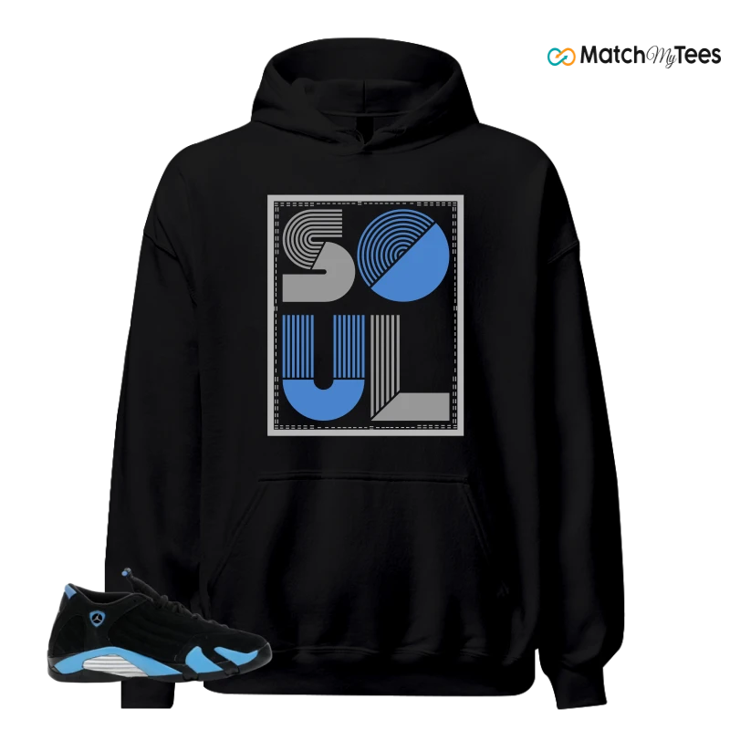 NIKE AIR JORDAN 14 RETRO BLACK UNIVERSITY BLUE (2026) (GS) SNEAKER Matching Tees hoodie