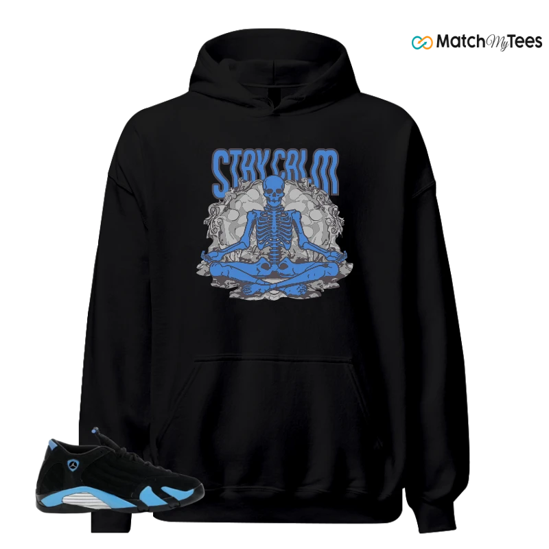 NIKE AIR JORDAN 14 RETRO BLACK UNIVERSITY BLUE (2026) (GS) SNEAKER Matching Tees hoodie