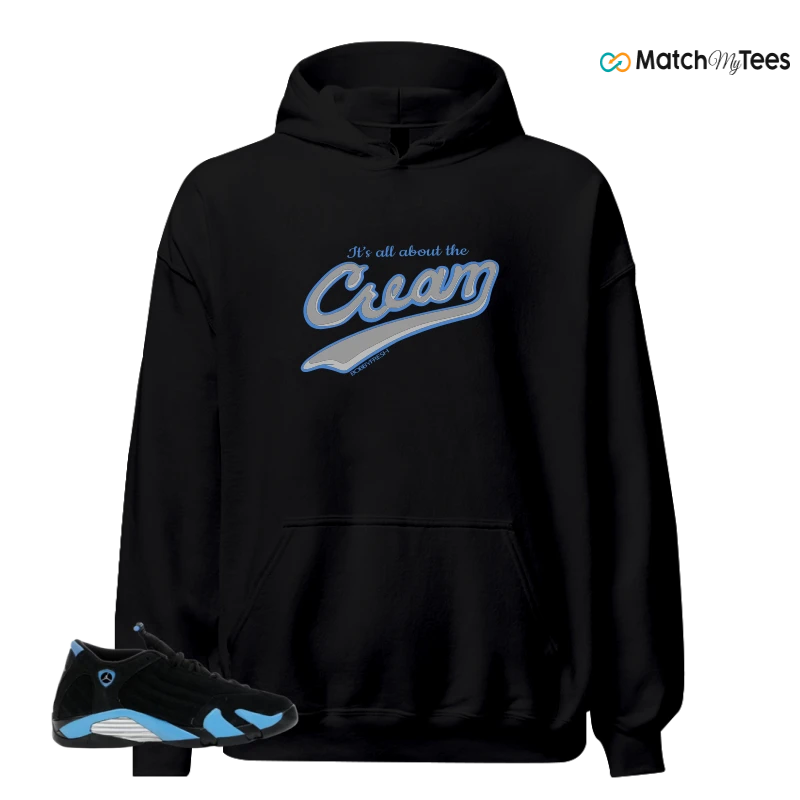 NIKE AIR JORDAN 14 RETRO BLACK UNIVERSITY BLUE (2026) (GS) SNEAKER Matching Tees hoodie