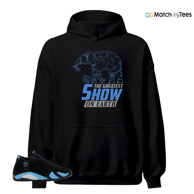 NIKE AIR JORDAN 14 RETRO BLACK UNIVERSITY BLUE (2026) (GS) SNEAKER Matching Tees hoodie