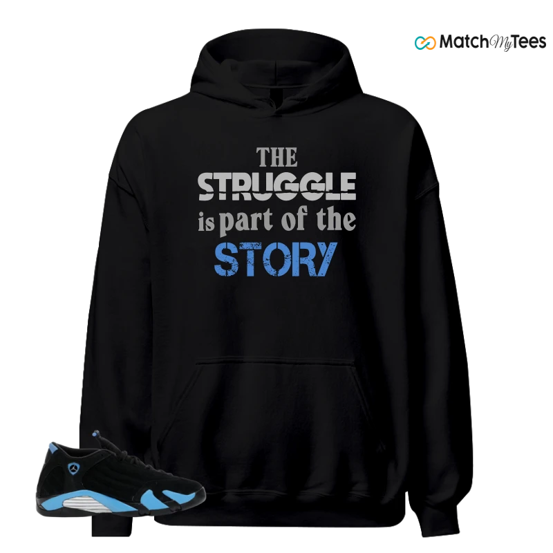 NIKE AIR JORDAN 14 RETRO BLACK UNIVERSITY BLUE (2026) (GS) SNEAKER Matching Tees hoodie