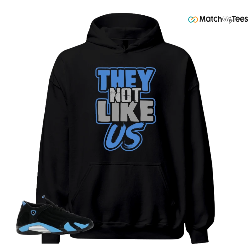 NIKE AIR JORDAN 14 RETRO BLACK UNIVERSITY BLUE (2026) (GS) SNEAKER Matching Tees hoodie