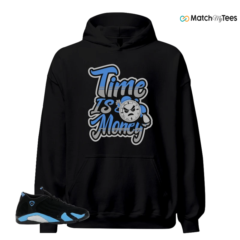 NIKE AIR JORDAN 14 RETRO BLACK UNIVERSITY BLUE (2026) (GS) SNEAKER Matching Tees hoodie