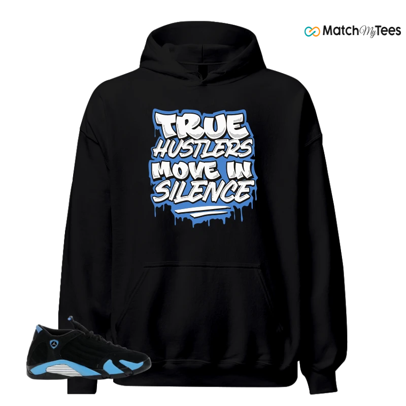 NIKE AIR JORDAN 14 RETRO BLACK UNIVERSITY BLUE (2026) (GS) SNEAKER Matching Tees hoodie