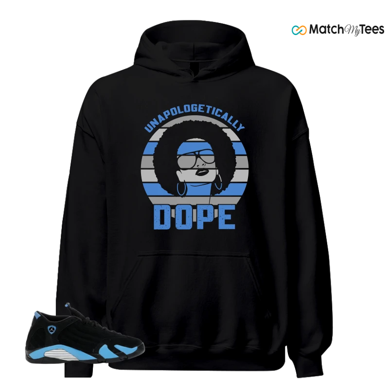 NIKE AIR JORDAN 14 RETRO BLACK UNIVERSITY BLUE (2026) (GS) SNEAKER Matching Tees hoodie