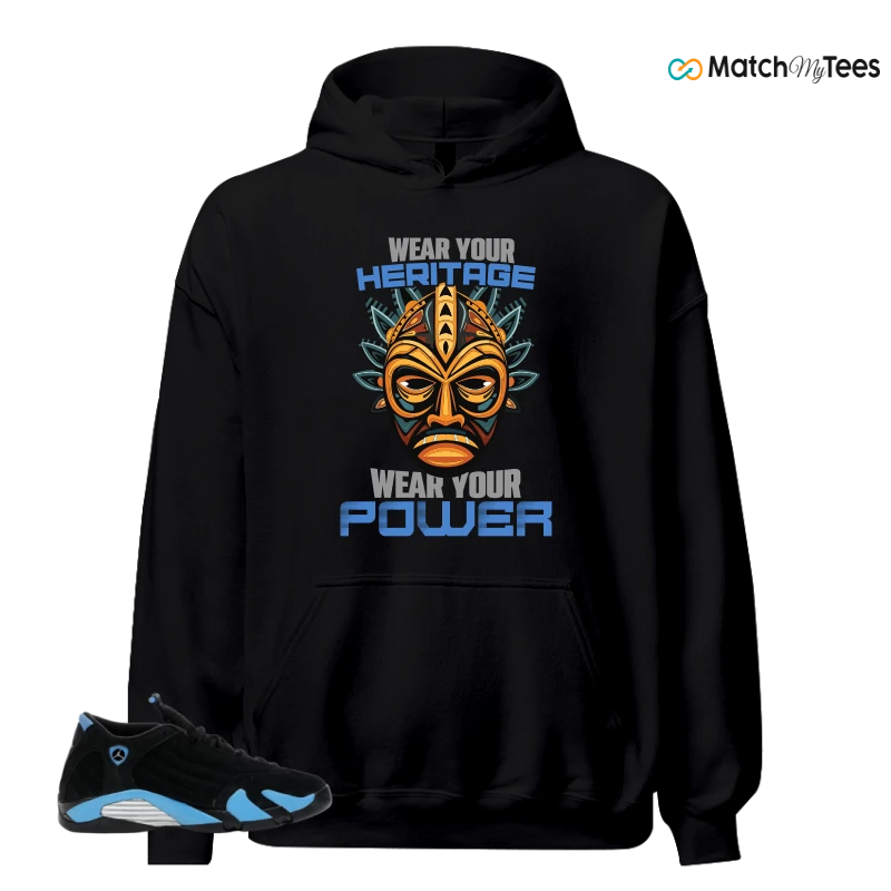 NIKE AIR JORDAN 14 RETRO BLACK UNIVERSITY BLUE (2026) (GS) SNEAKER Matching Tees hoodie