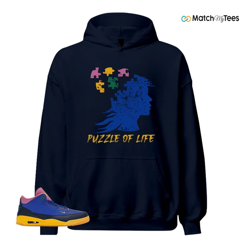 NIKE AIR JORDAN 3 BRAZIL SNEAKER RACER BLUE/LUCKY GREEN/BLUE VOID/VARSITY MAIZE matching Hoodie