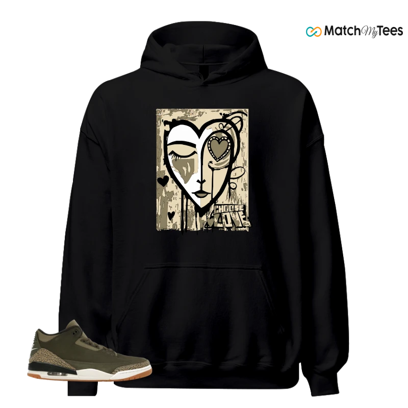 NIKE AIR JORDAN 3 RETRO FAMILY AFFAIR SNEAKER/MEDIUM OLIVE/SEQUOIA/NEUTRAL OLIVE/SAIL/TOTAL CRIMSON matching Hoodie