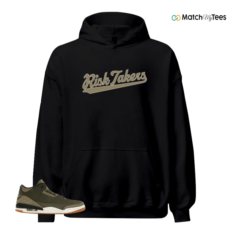 NIKE AIR JORDAN 3 RETRO FAMILY AFFAIR SNEAKER/MEDIUM OLIVE/SEQUOIA/NEUTRAL OLIVE/SAIL/TOTAL CRIMSON matching Hoodie