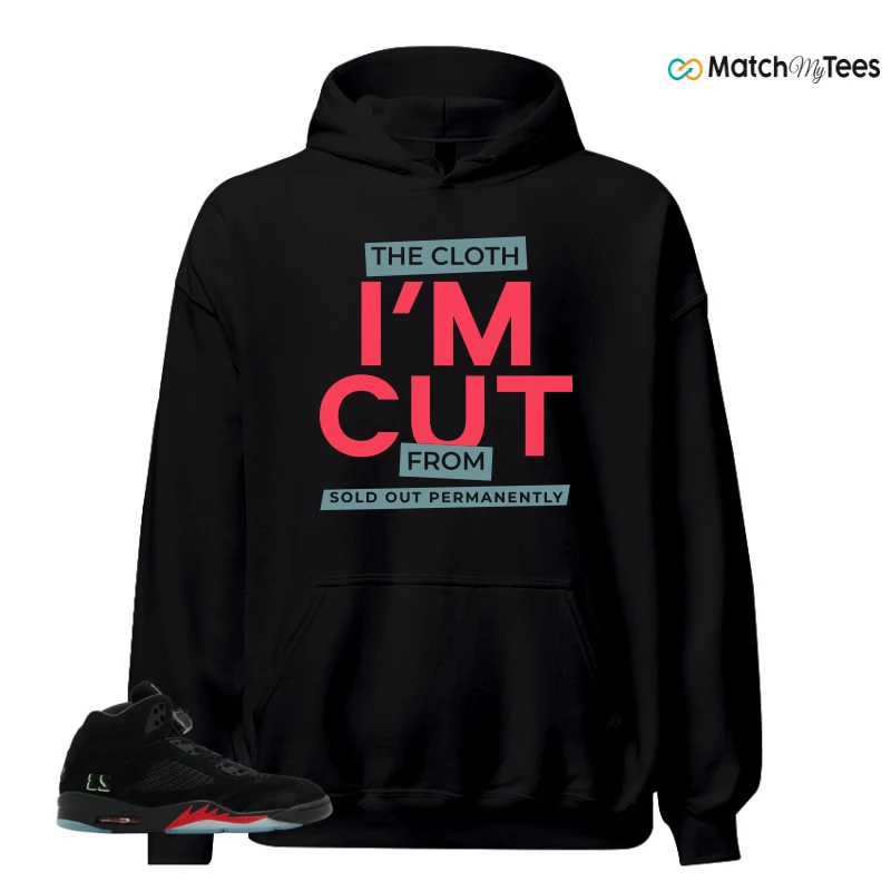 NIKE AIR JORDAN 5 RETRO HALLOWEEN SNEAKER/BLACK/PICANTE RED/GREEN matching Hoodie