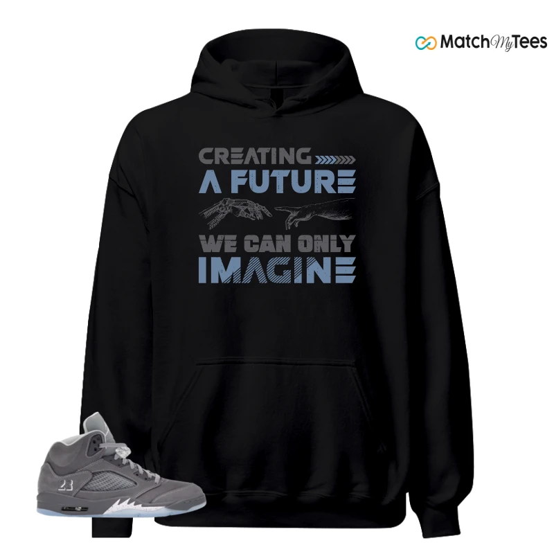 NIKE AIR JORDAN 5 WOLF GREY SNEAKER Matching Tees hoodie