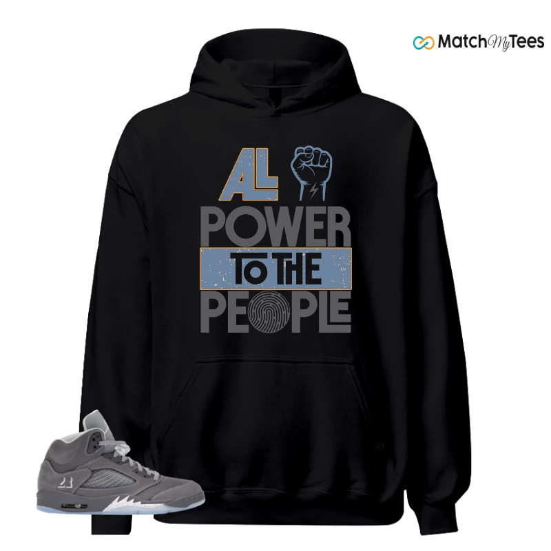 NIKE AIR JORDAN 5 WOLF GREY SNEAKER Matching Tees hoodie