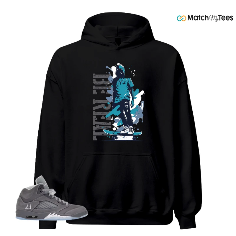 NIKE AIR JORDAN 5 WOLF GREY SNEAKER Matching Tees hoodie