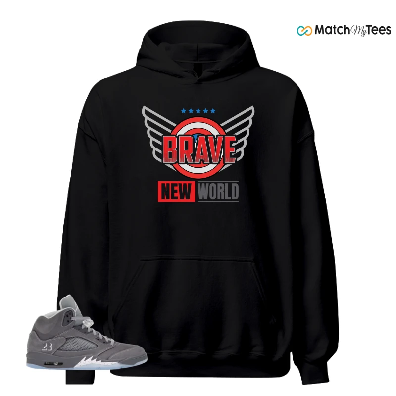 NIKE AIR JORDAN 5 WOLF GREY SNEAKER Matching Tees hoodie