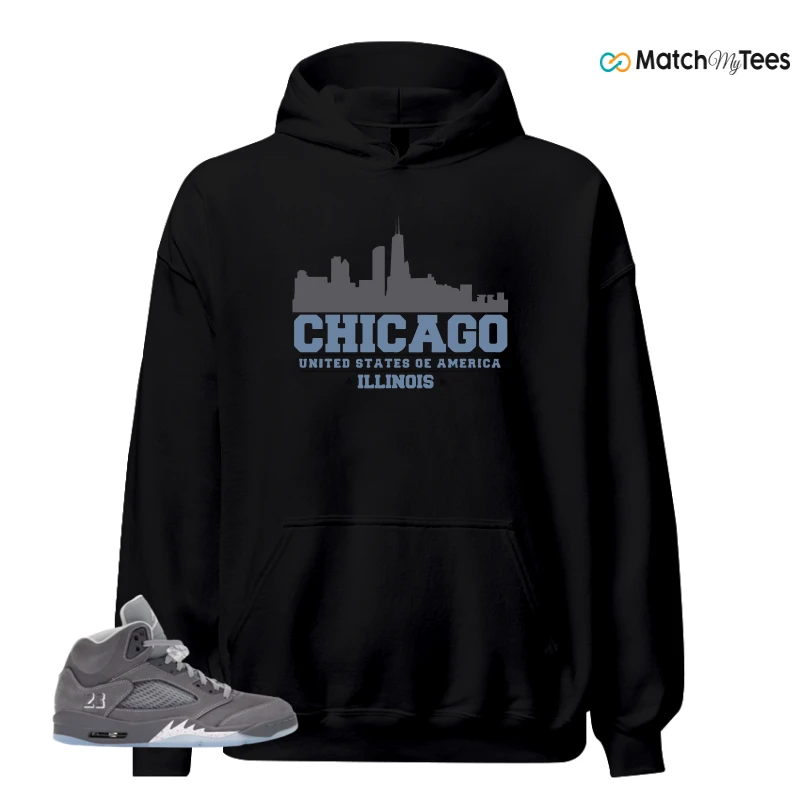 NIKE AIR JORDAN 5 WOLF GREY SNEAKER Matching Tees hoodie