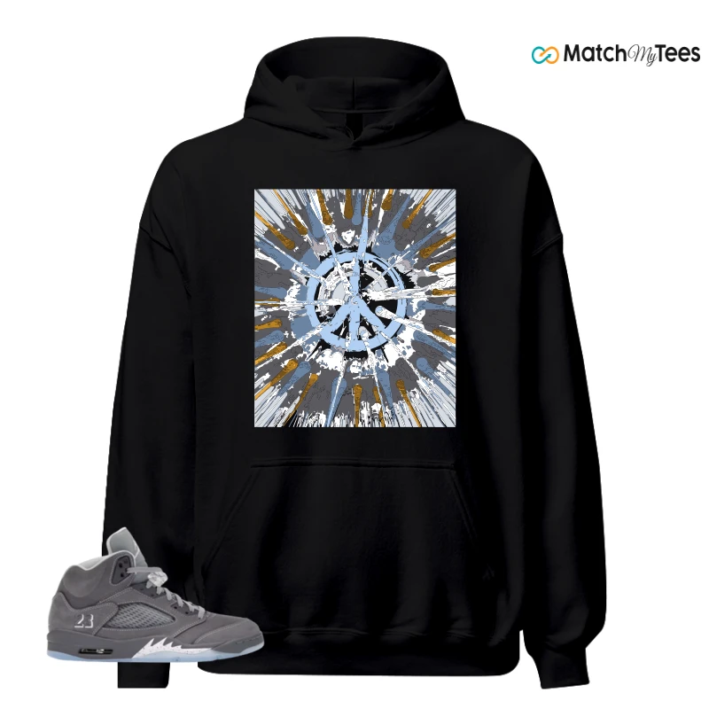 NIKE AIR JORDAN 5 WOLF GREY SNEAKER Matching Tees hoodie