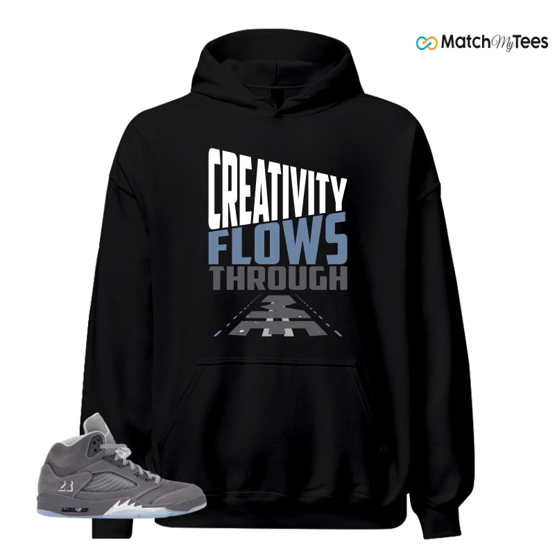 NIKE AIR JORDAN 5 WOLF GREY SNEAKER Matching Tees hoodie