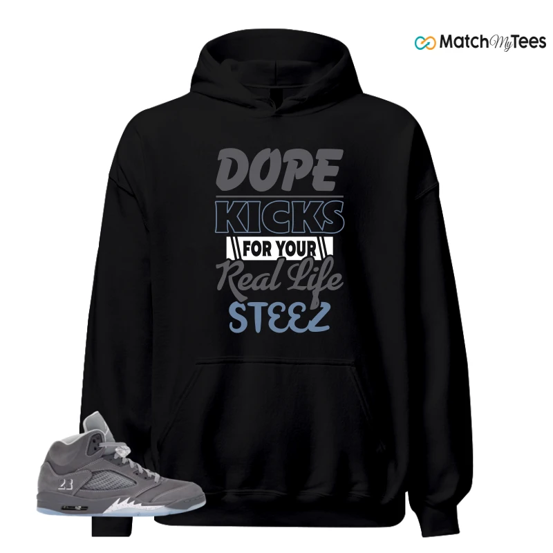NIKE AIR JORDAN 5 WOLF GREY SNEAKER Matching Tees hoodie