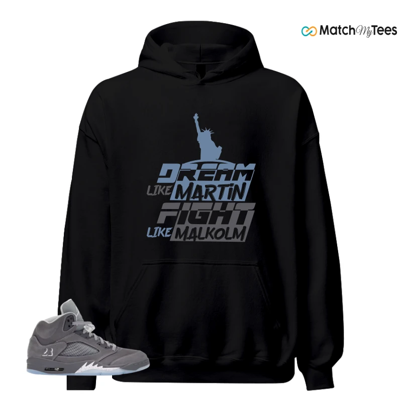 NIKE AIR JORDAN 5 WOLF GREY SNEAKER Matching Tees hoodie