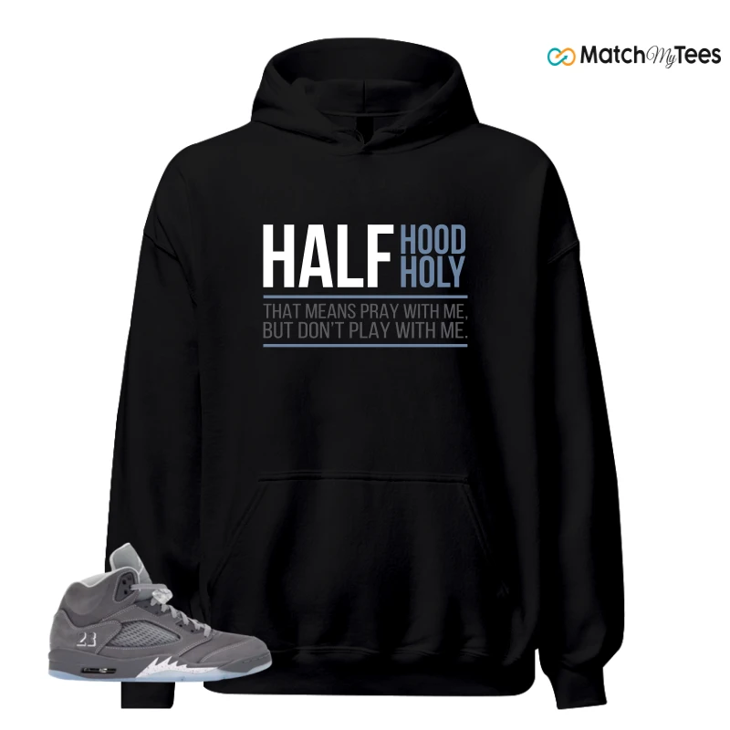 NIKE AIR JORDAN 5 WOLF GREY SNEAKER Matching Tees hoodie