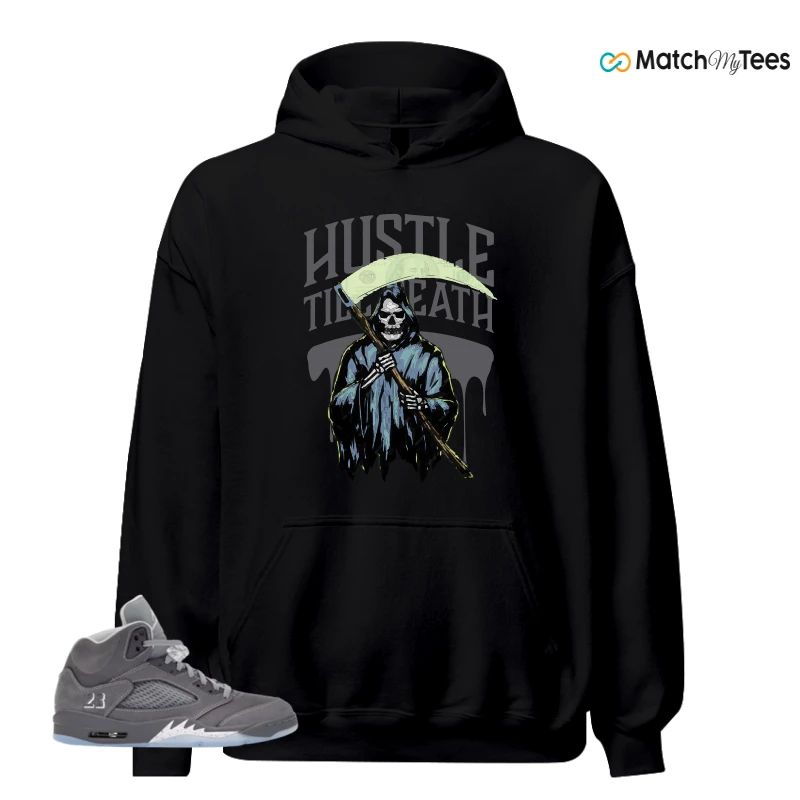 NIKE AIR JORDAN 5 WOLF GREY SNEAKER Matching Tees hoodie