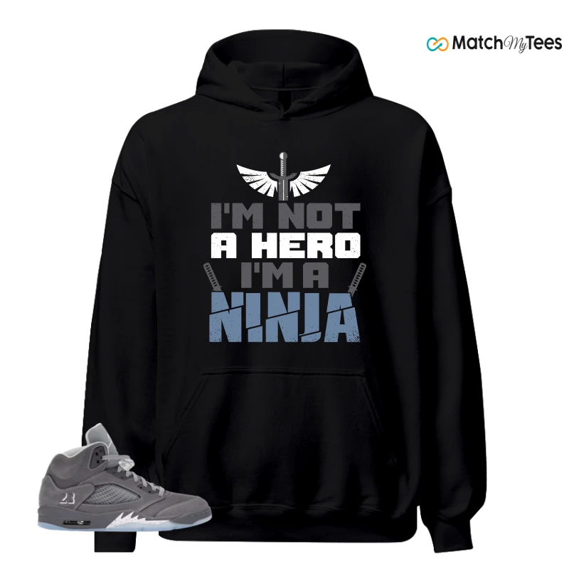NIKE AIR JORDAN 5 WOLF GREY SNEAKER Matching Tees hoodie