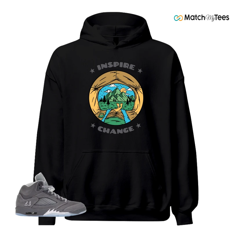 NIKE AIR JORDAN 5 WOLF GREY SNEAKER Matching Tees hoodie