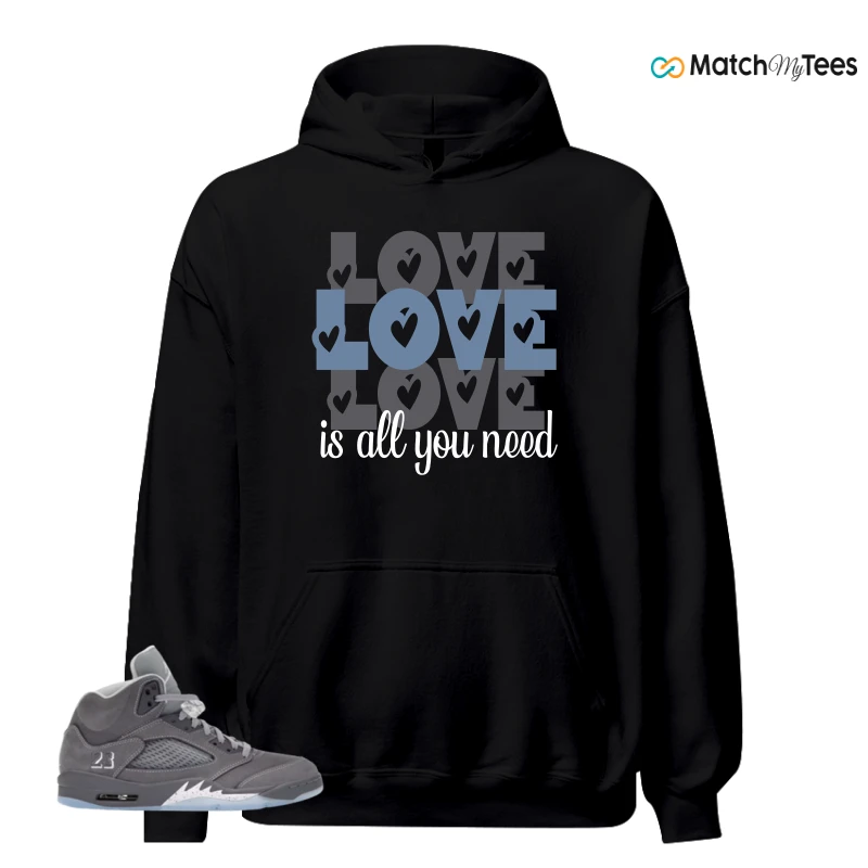 NIKE AIR JORDAN 5 WOLF GREY SNEAKER Matching Tees hoodie