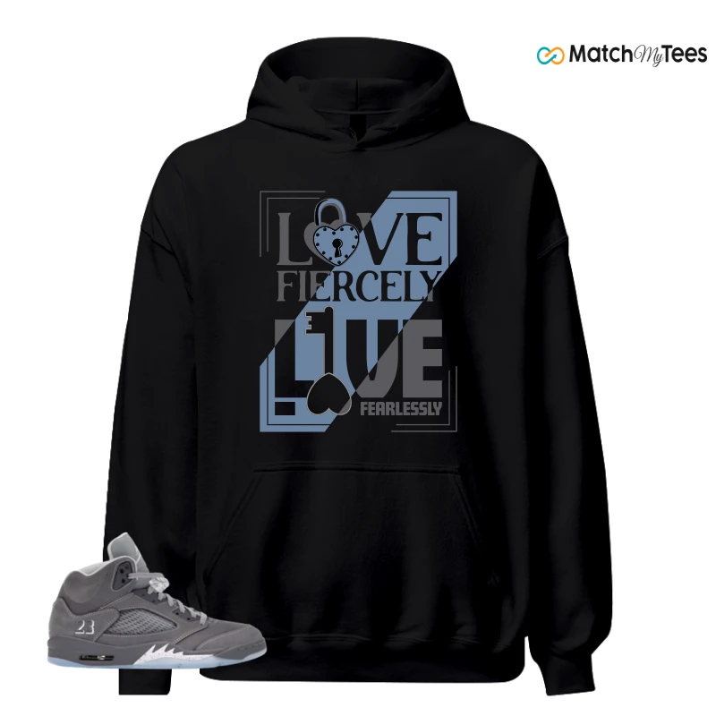 NIKE AIR JORDAN 5 WOLF GREY SNEAKER Matching Tees hoodie