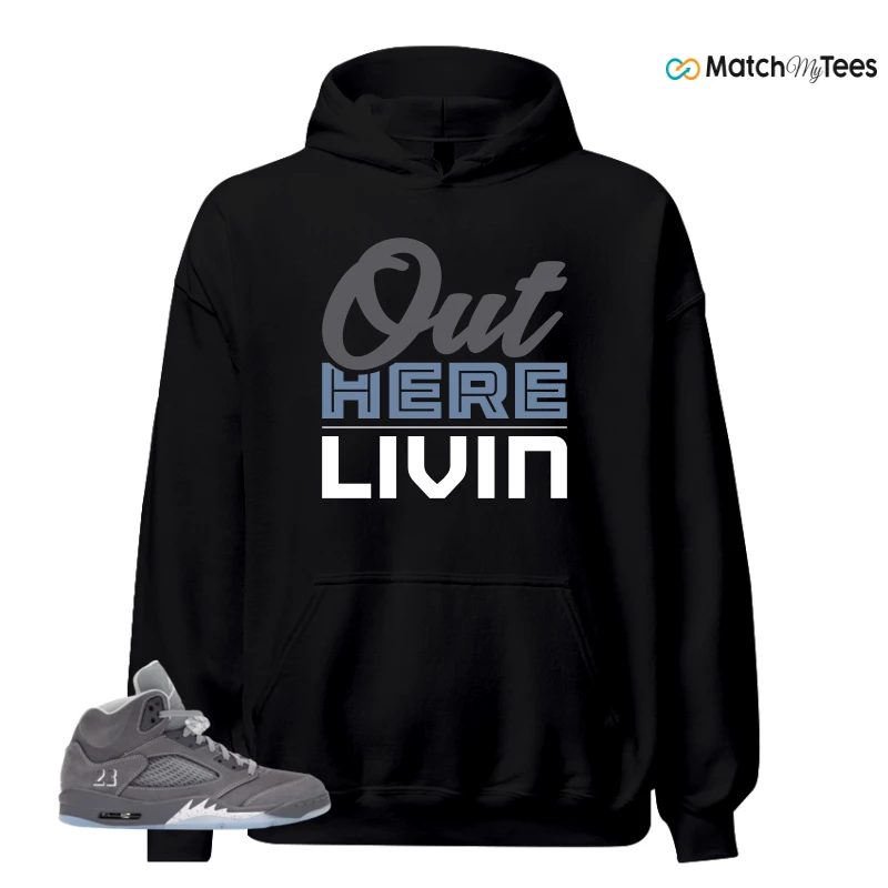 NIKE AIR JORDAN 5 WOLF GREY SNEAKER Matching Tees hoodie