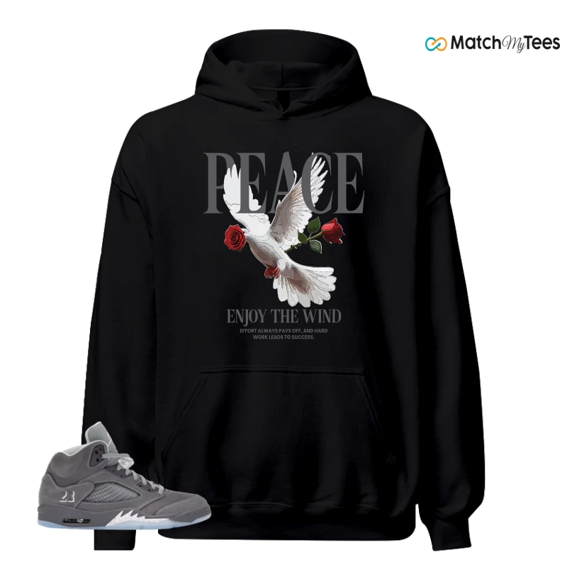 NIKE AIR JORDAN 5 WOLF GREY SNEAKER Matching Tees hoodie