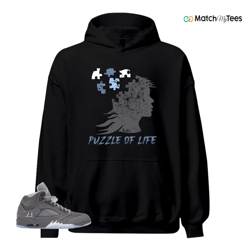 NIKE AIR JORDAN 5 WOLF GREY SNEAKER Matching Tees hoodie
