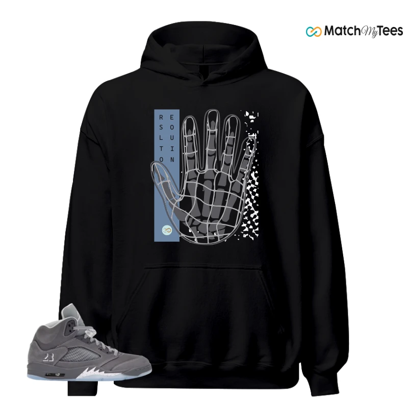 NIKE AIR JORDAN 5 WOLF GREY SNEAKER Matching Tees hoodie
