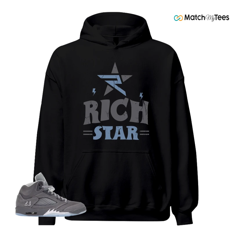 NIKE AIR JORDAN 5 WOLF GREY SNEAKER Matching Tees hoodie