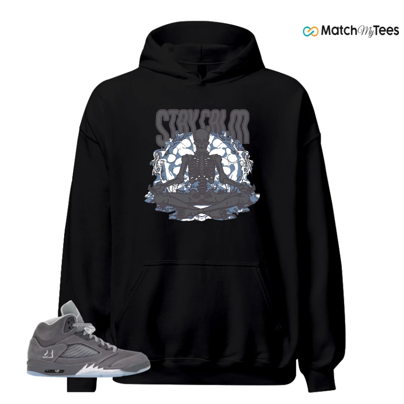 NIKE AIR JORDAN 5 WOLF GREY SNEAKER Matching Tees hoodie