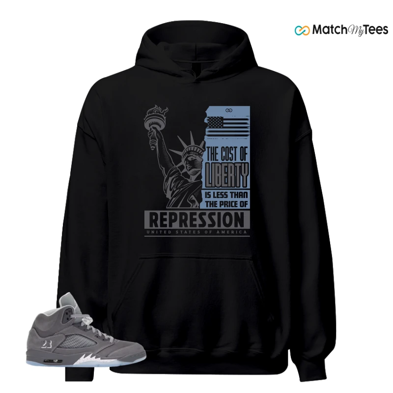 NIKE AIR JORDAN 5 WOLF GREY SNEAKER Matching Tees hoodie