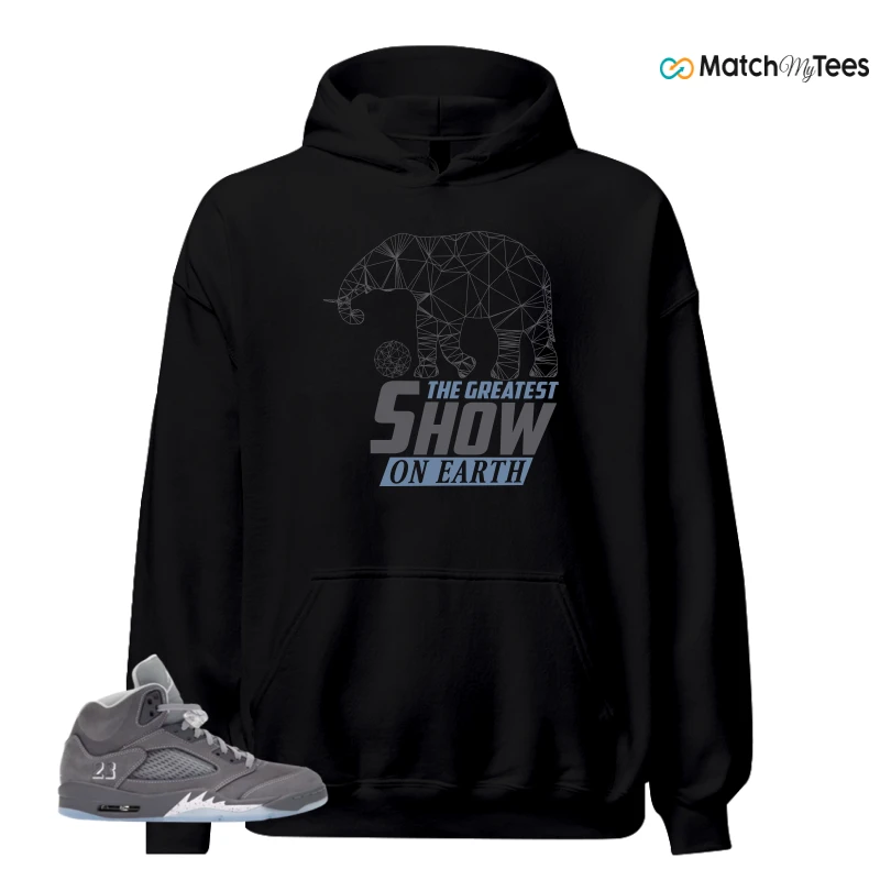 NIKE AIR JORDAN 5 WOLF GREY SNEAKER Matching Tees hoodie