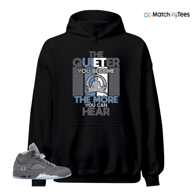 NIKE AIR JORDAN 5 WOLF GREY SNEAKER Matching Tees hoodie