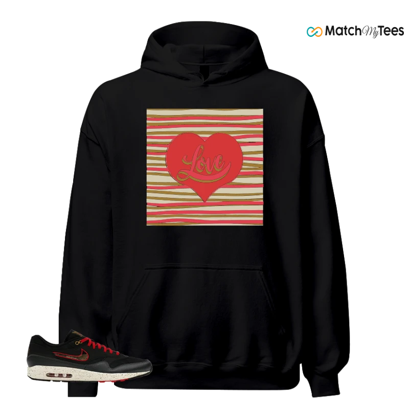 NIKE AIR MAX 1 CITY CONNECT PIRATES SNEAKER/BLACK/GYM RED/COCONUT MILK matching Hoodie