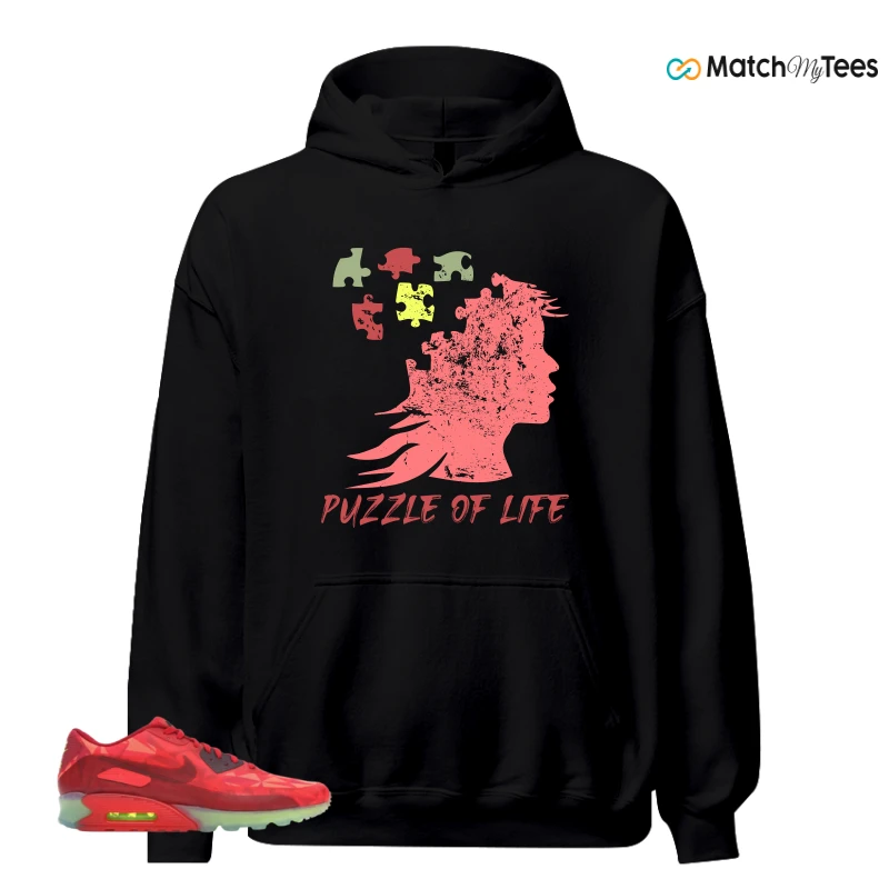 NIKE AIR MAX 90 ICE GYM RED SNEAKER/GYM RED/UNIVERSITY RED-LIGHT CRIMSON matching Hoodie