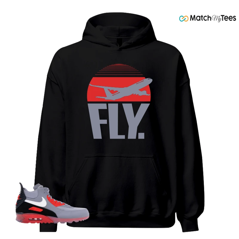 NIKE AIR MAX 90 SNEAKERBOOT ICE WOLF GREY INFRARED SNEAKER Matching Tees hoodie