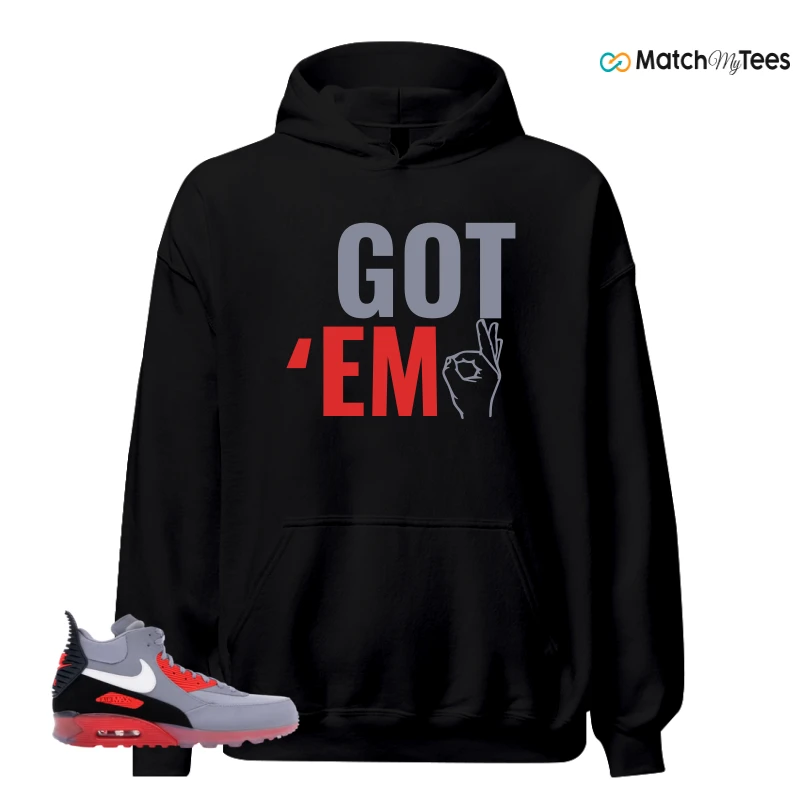 NIKE AIR MAX 90 SNEAKERBOOT ICE WOLF GREY INFRARED SNEAKER Matching Tees hoodie