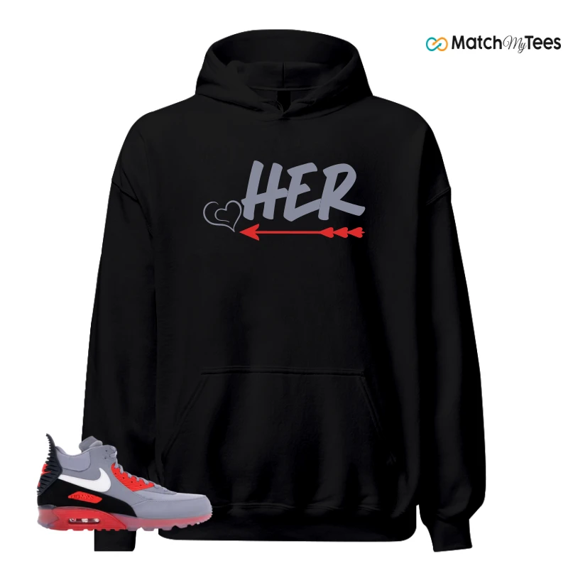 NIKE AIR MAX 90 SNEAKERBOOT ICE WOLF GREY INFRARED SNEAKER Matching Tees hoodie