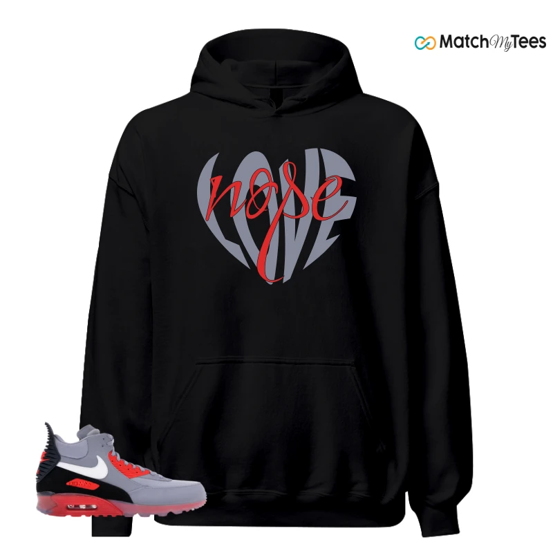 NIKE AIR MAX 90 SNEAKERBOOT ICE WOLF GREY INFRARED SNEAKER Matching Tees hoodie